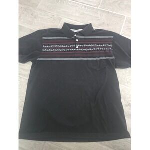 Albertini Men's Black Short Sleeve Polo Shirt Deer Large Holiday‎ Christmas